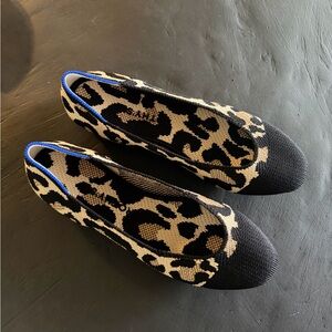 Rothy's Leopard Print Flats with Black Toe